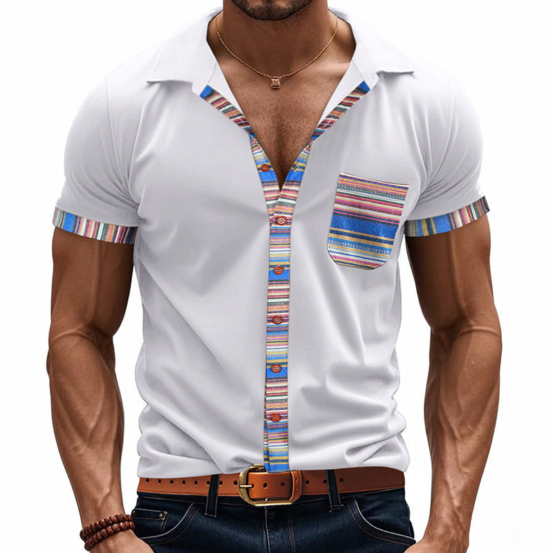 Herren Kurzarmhemd Farbenfroh Sommerlich Modern