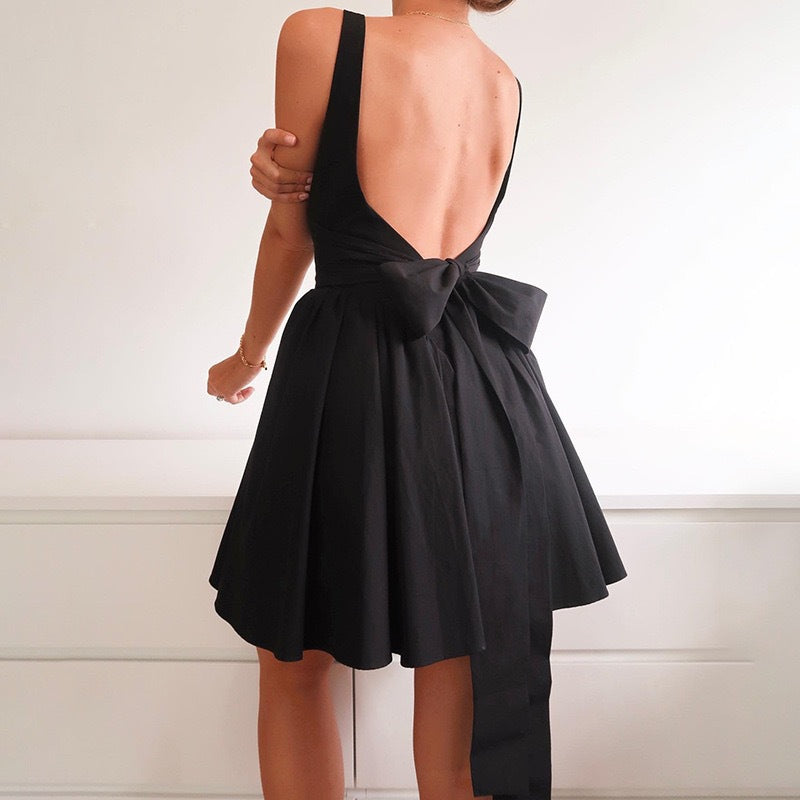 Kurzes Damen Minikleid A-Linie Rundhals Ausgefallen