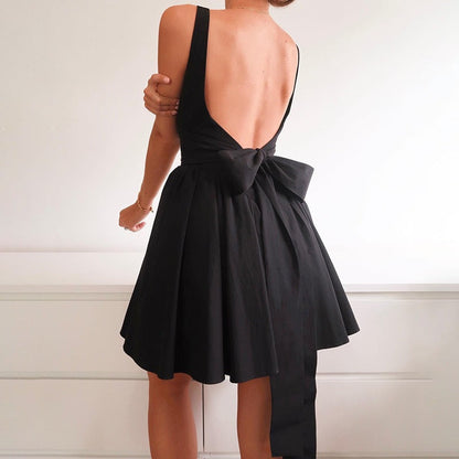 Kurzes Damen Minikleid A-Linie Rundhals Ausgefallen