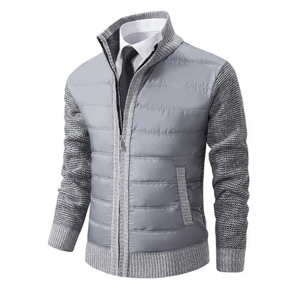 Herren Übergangsjacke Gefüttert Warm Hochkragen Modern