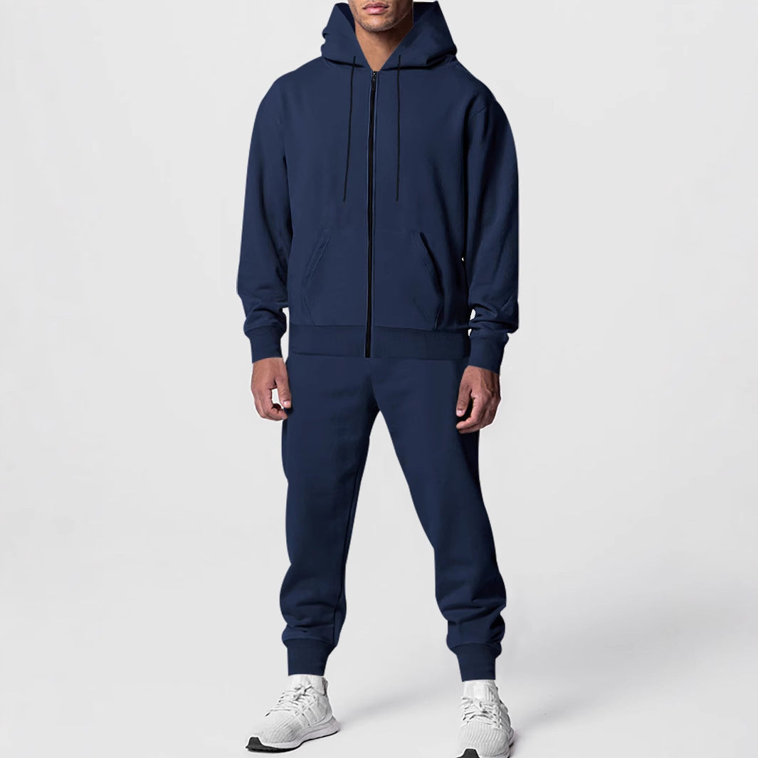 Herren Fleece Jogginganzug Kapuze Sportlich Bequem