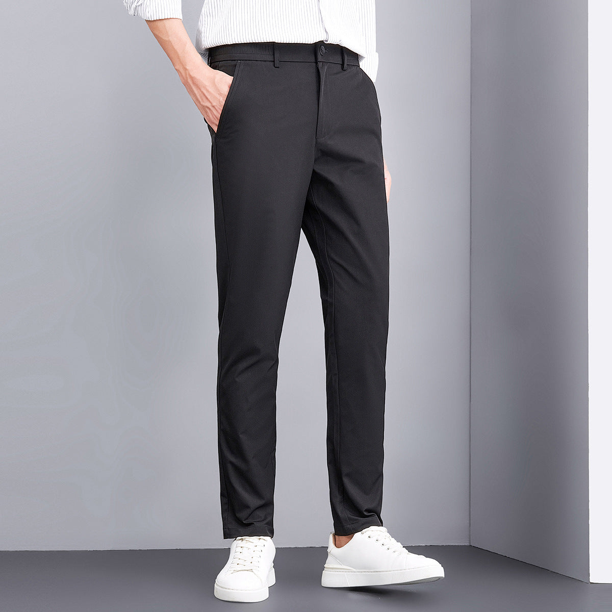 Herren Slim Fit Hosen Elegant Freizeit Modern
