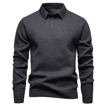 Herren Pullover Modern Feinstrick Kragen Design