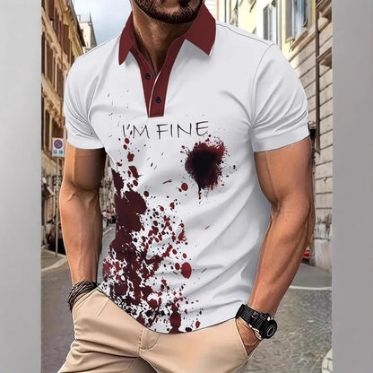 Herren Poloshirt Blutfleck Design Graffiti Style Berlin - BerlinGlamour
