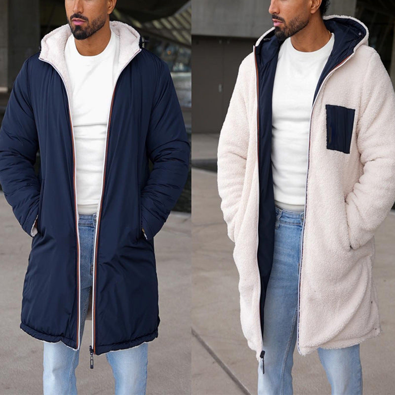 Herren Parka Wendbar Kuschelig Innenfutter Praktische Taschen