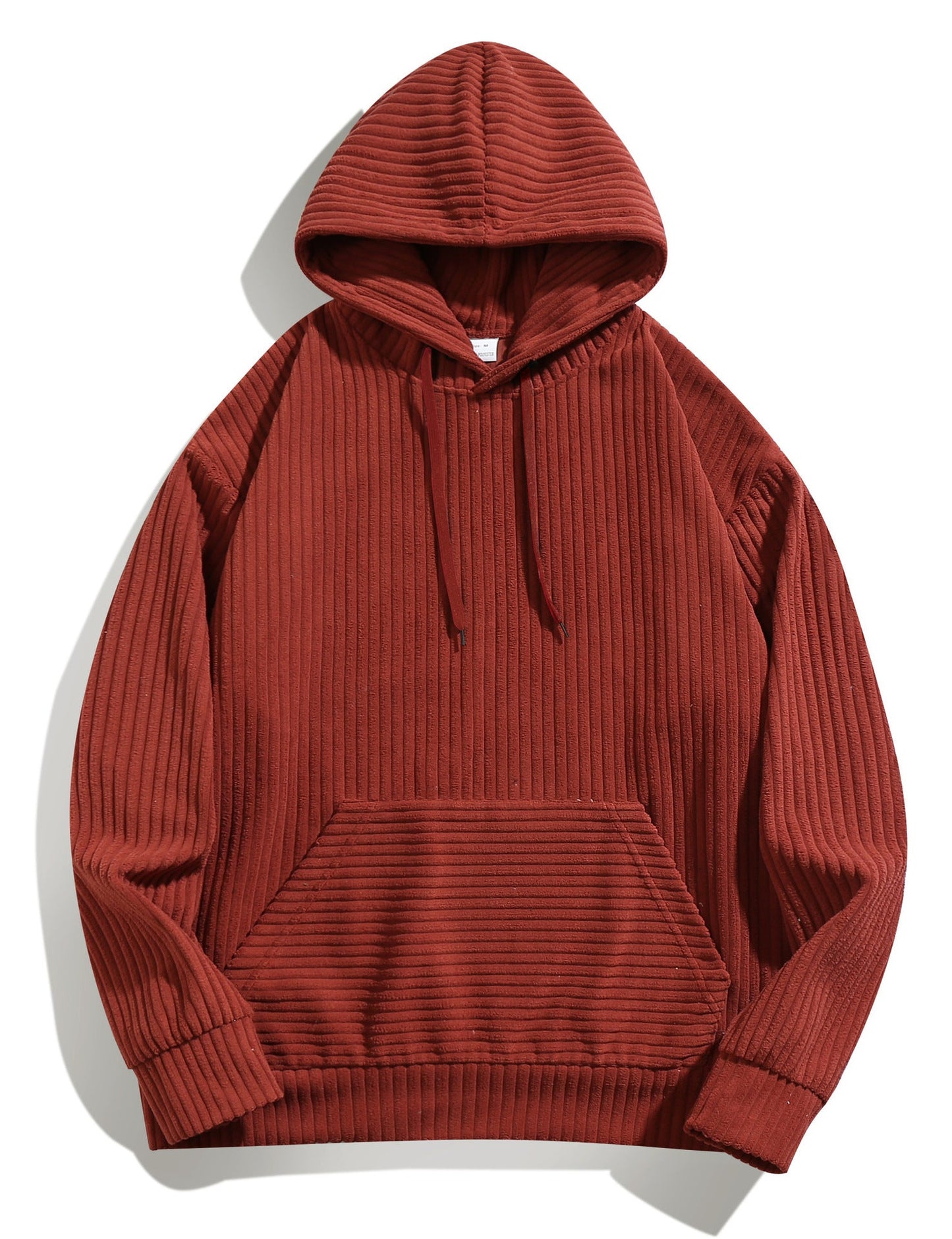 Herren Kapuzenpullover Strukturiert Rippstoff Grau