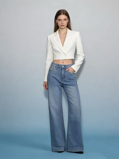 Damen Blazer Slim Fit Elegant Kurz