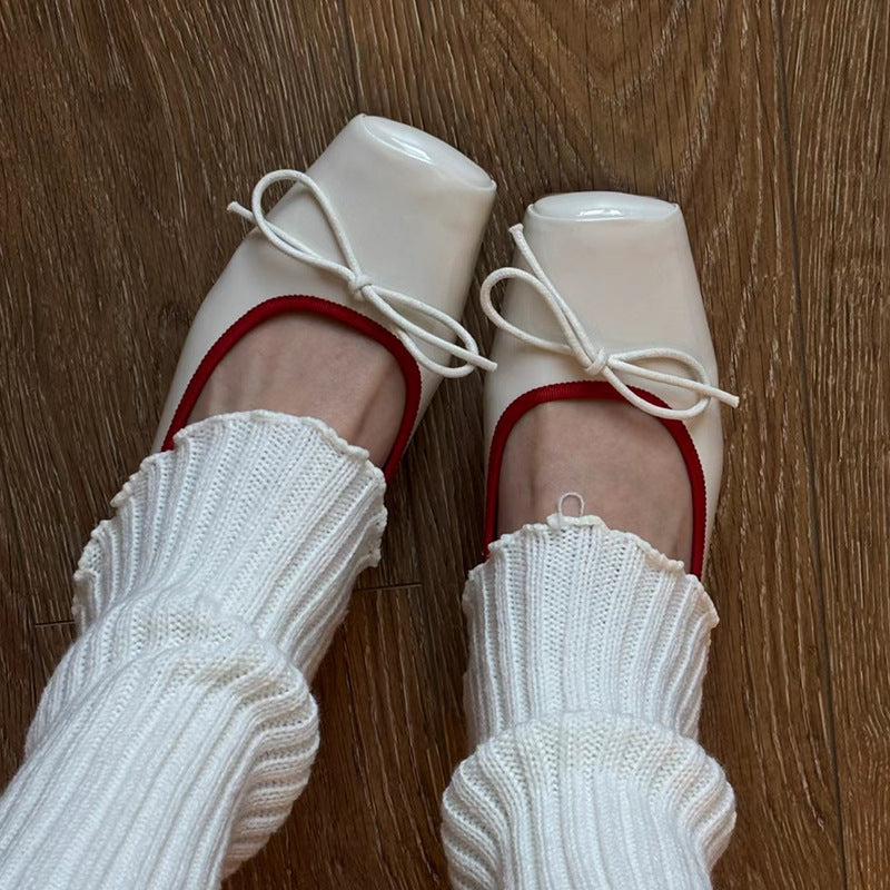 Damen Ballerinas Elegante Schleifen Komfortabel