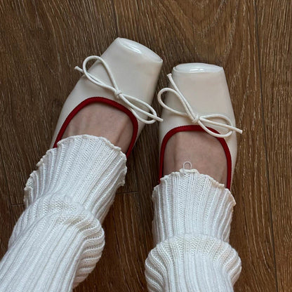 Damen Ballerinas Elegante Schleifen Komfortabel