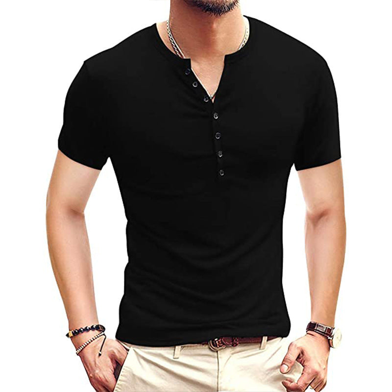 Herren Henley T-Shirt Kurzarm Modern Sportlich