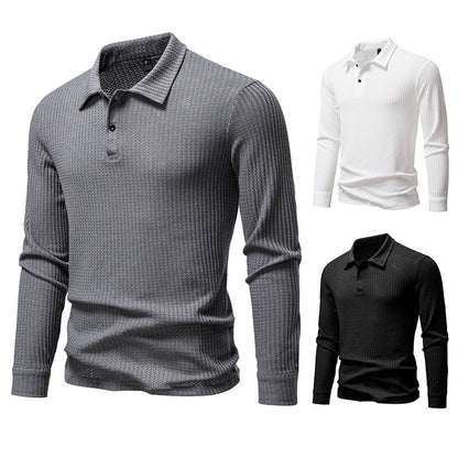 Herren Polohemd Modern mit Struktur und Flachkragen
