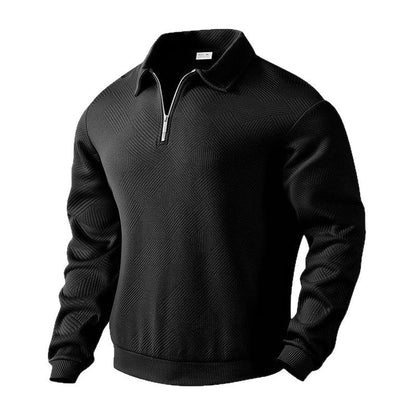 Herren Sweatpullover Strukturiert Halblang Reißverschluss Modern