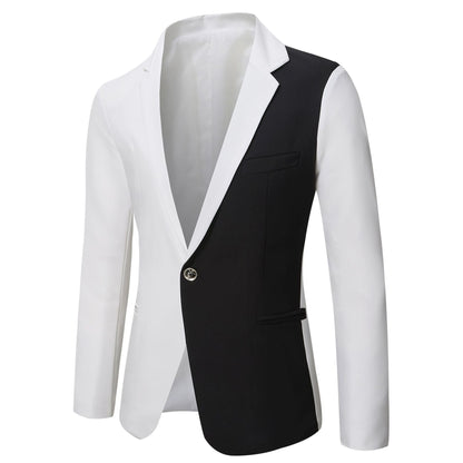 Herren Blazer Zweifarbig Moderner Schnitt Elegante Männerjacke