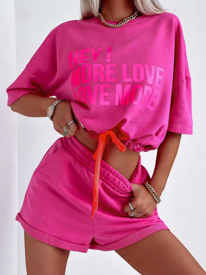 Damen Loungewear Set mit Grafikdruck Elastisch Modern