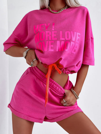Damen Loungewear Set mit Grafikdruck Elastisch Modern