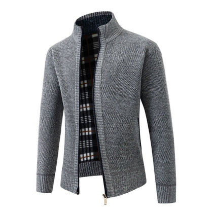 Herren Strickjacke Modern Stehkragen Elegante Optik