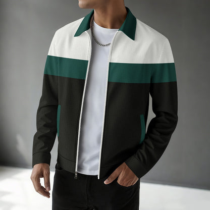 Herren Übergangsjacke Modern Reißverschluss Strukturdesign