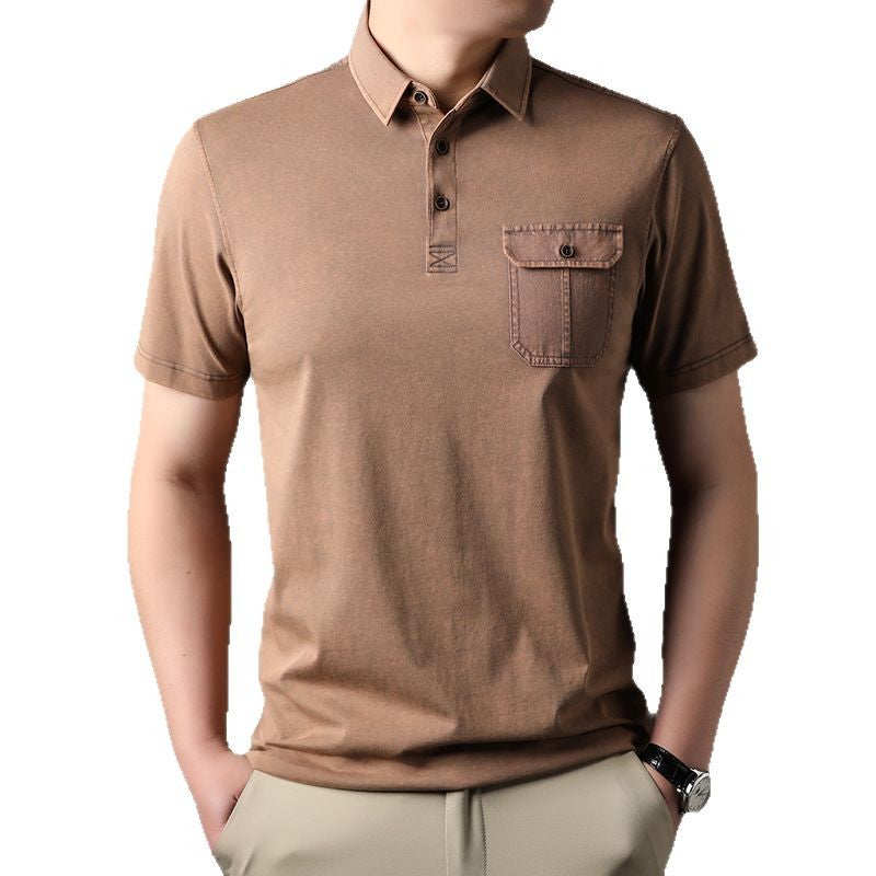 Herren Poloshirt Baumwoll mit Brusttasche Modern Slimfit