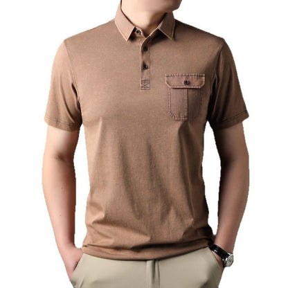 Herren Poloshirt Baumwoll mit Brusttasche Modern Slimfit
