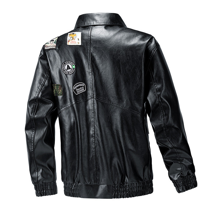 Lederjacke Herren Modern mit Taschen Elastisch Schwarz - BerlinGlamour