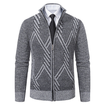Herren Strickjacke Geometrische Muster Modern Trendy - BerlinGlamour