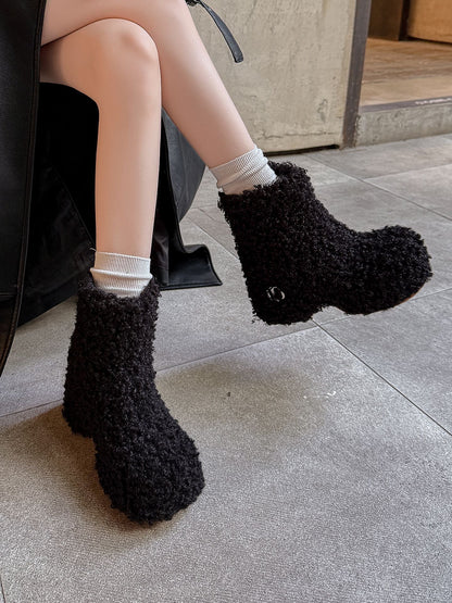 Damen Stiefel Furry Boots Winter Modisch