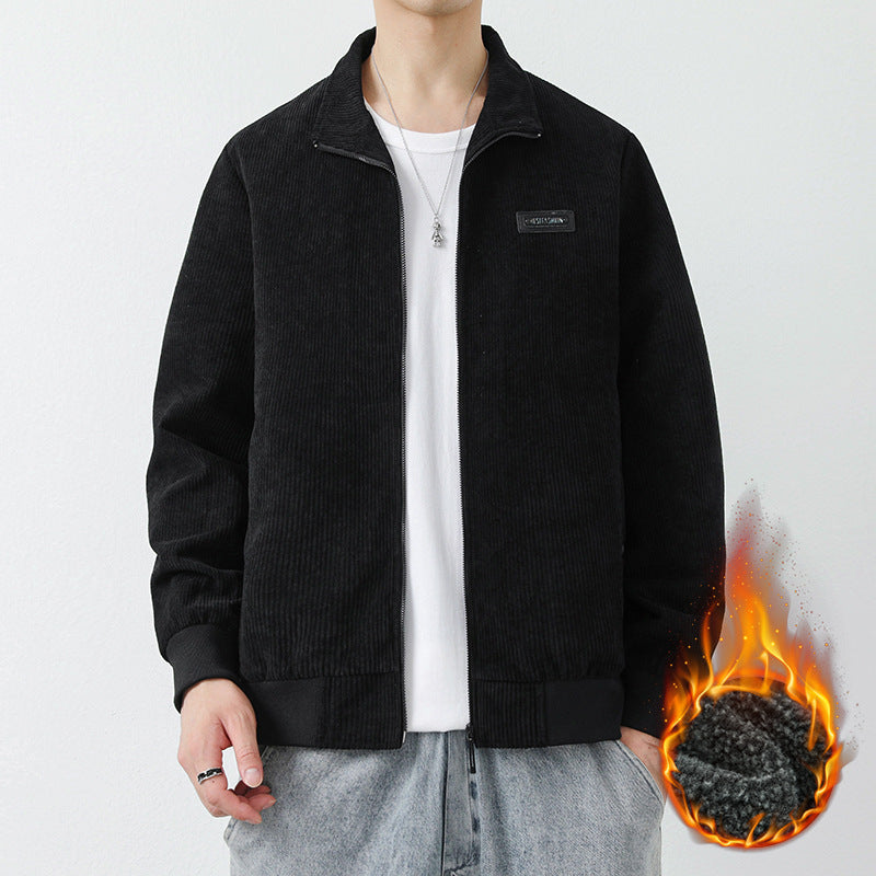 Herren Cordjacke Hochkragen Praktisch Mit Taschen - BerlinGlamour