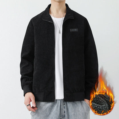 Herren Cordjacke Hochkragen Praktisch Mit Taschen - BerlinGlamour
