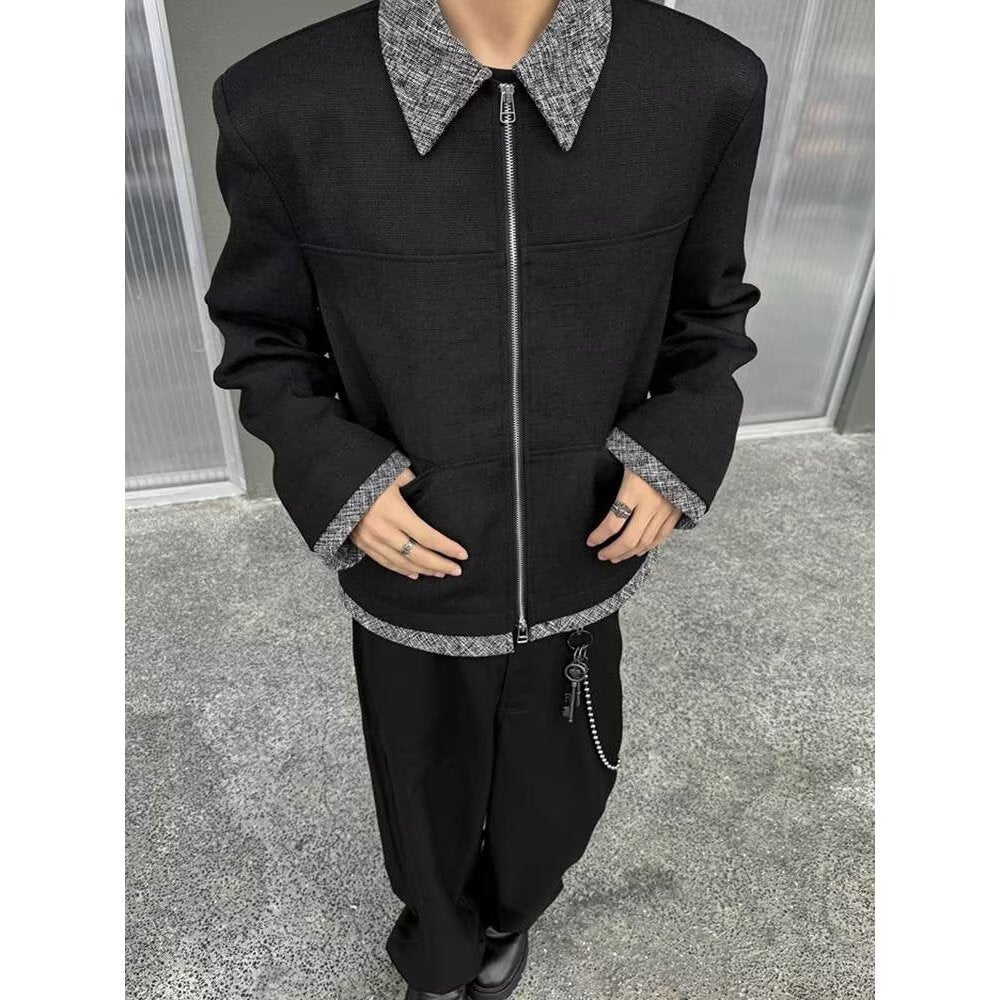 Herren Übergangsjacke Modern mit Taschen und Stylishem Kragen