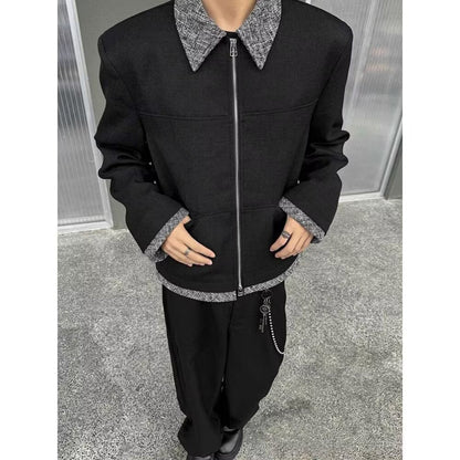 Herren Übergangsjacke Modern mit Taschen und Stylishem Kragen