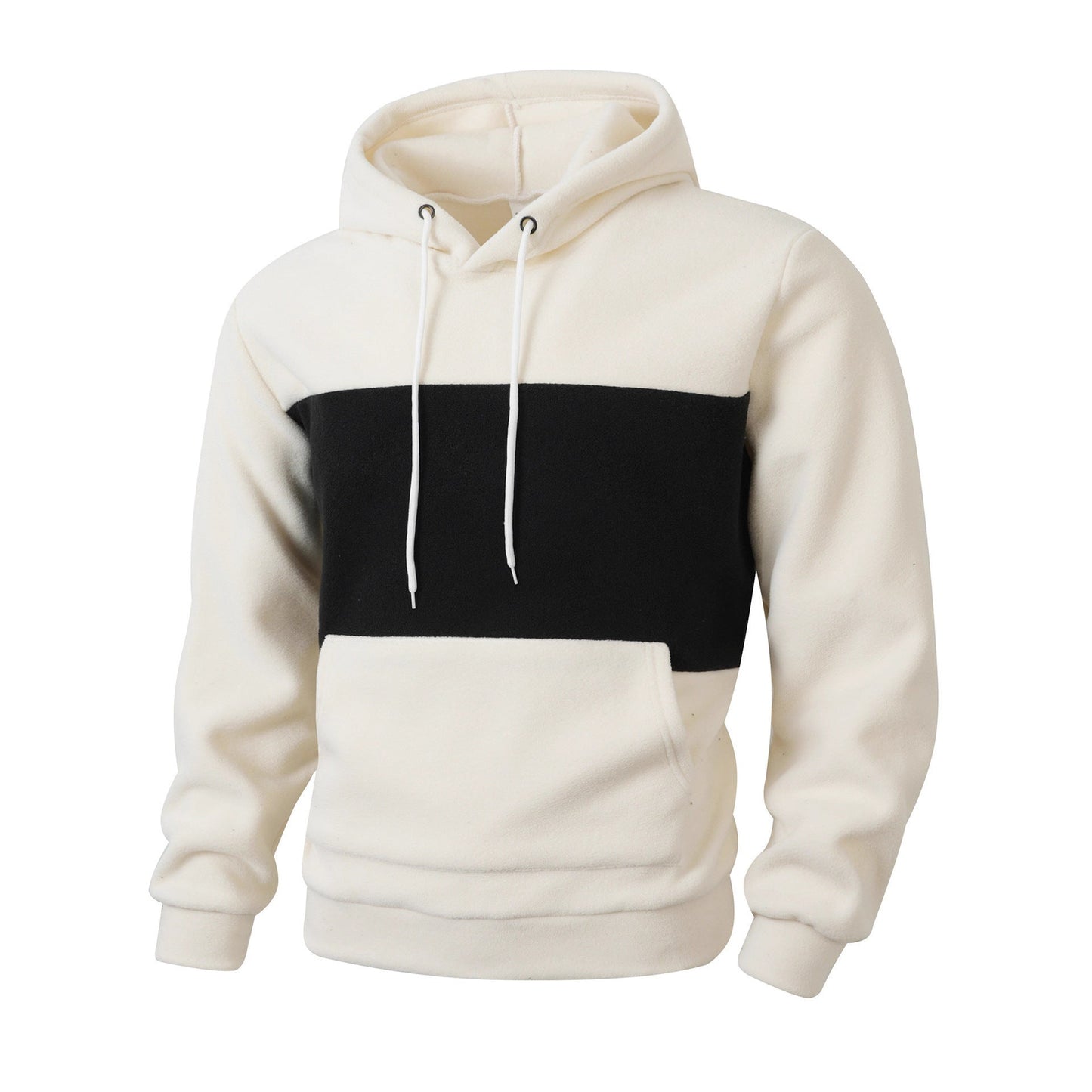 Herren Kapuzenpullover Fleece mit Farbstreifen Modern Sportlich