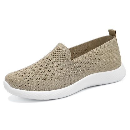 Damen Sneaker Atmungsaktiv Elastisch Slip-On Sportschuhe