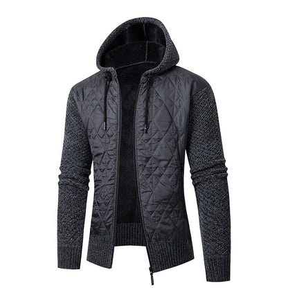 Herren Steppjacke Warm Kapuzenjacke Reißverschluss