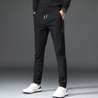 Herren Sporthose Slim Fit Elastisch mit Reißverschlusstaschen