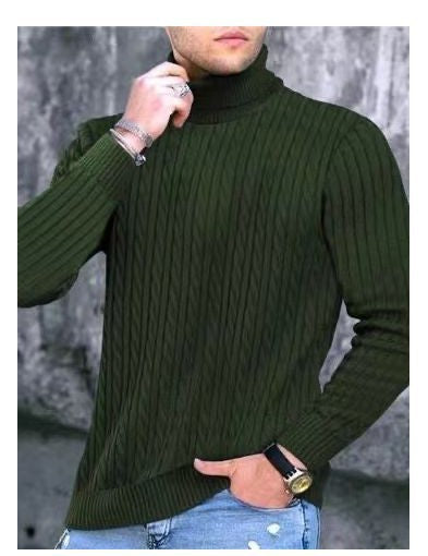 Herren Rollkragenpullover Strickmuster Kabel Look Modern
