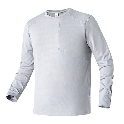 Herren Funktionslongsleeve Atmungsaktiv mit Tasche Sportlich