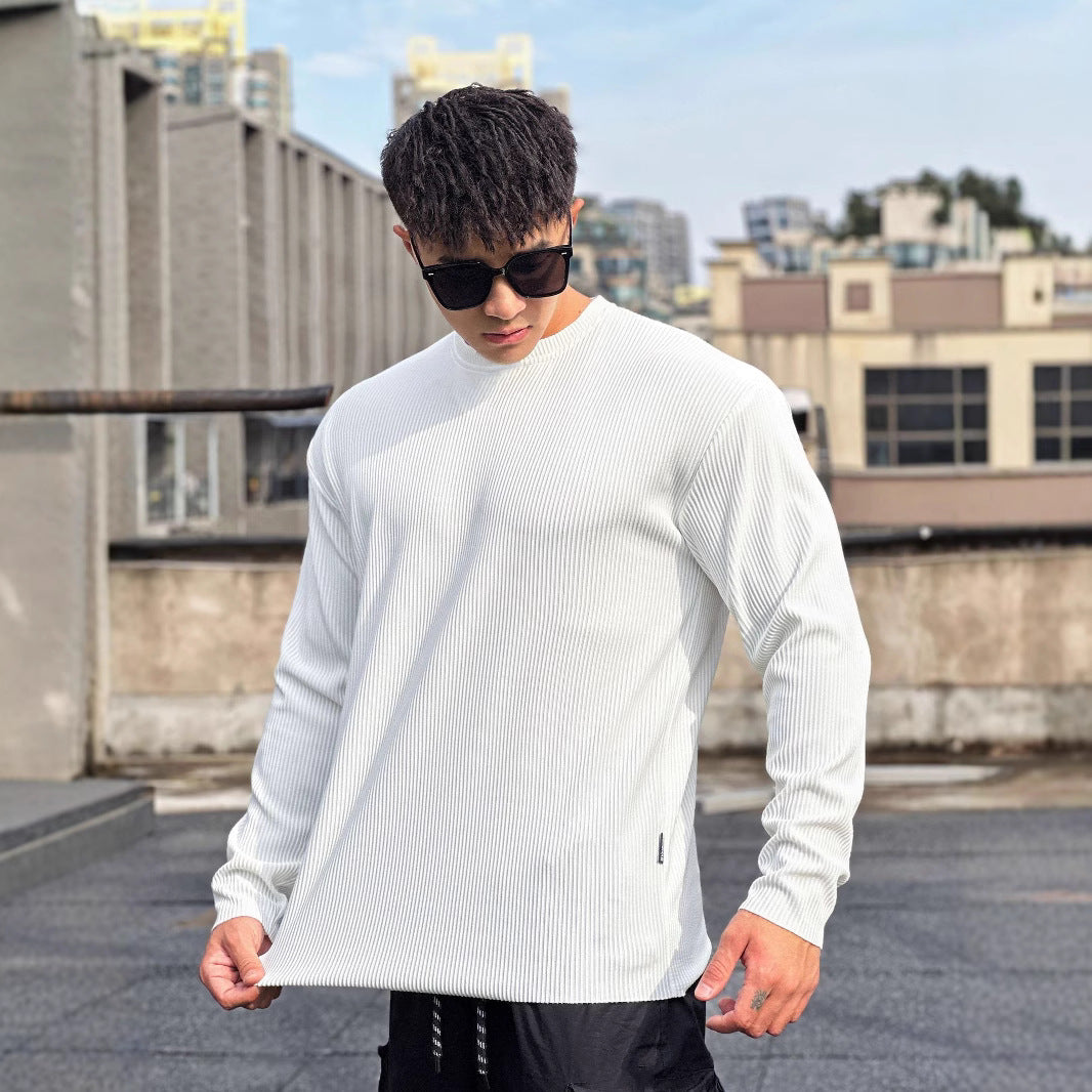 Herren Langarmshirt Rippstoff Lässig Modern Berlin - BerlinGlamour
