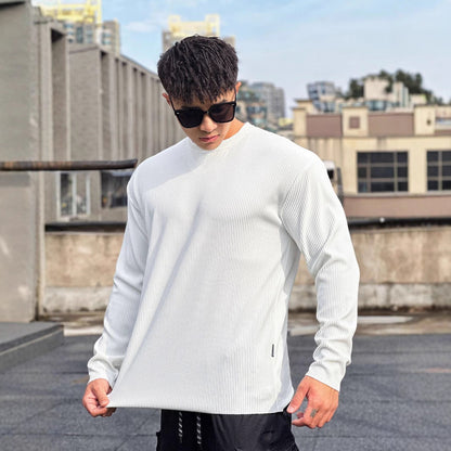 Herren Langarmshirt Rippstoff Lässig Modern Berlin - BerlinGlamour