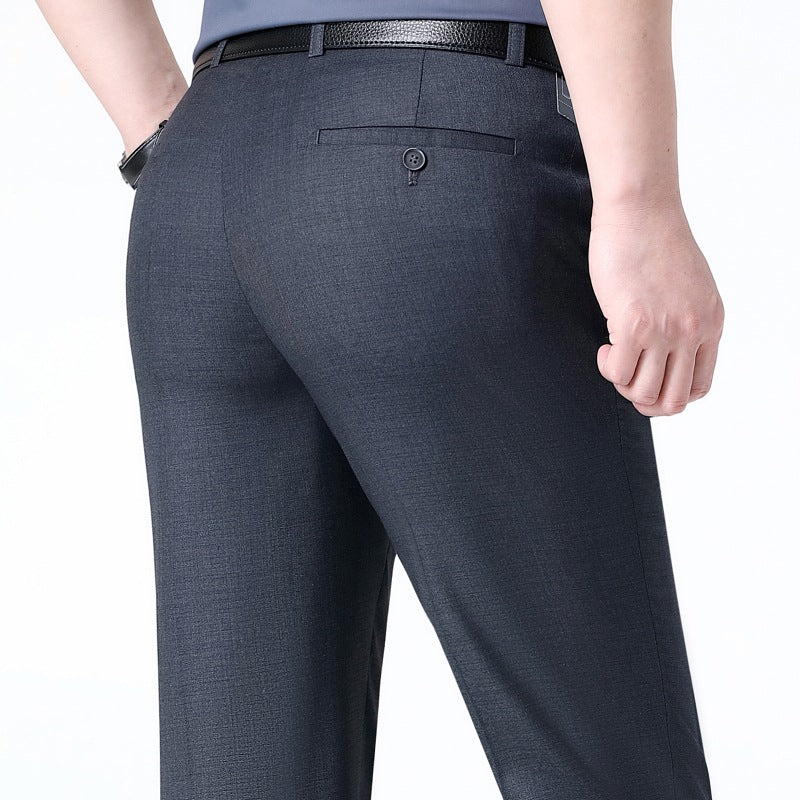 Herren Anzughose Elegant Wollmix Schwarz Modern