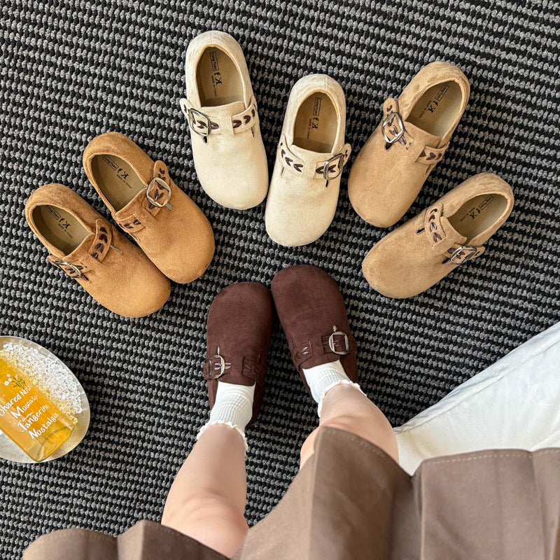 Damen Clogs Bequem Kunstleder Modisch Schnalle