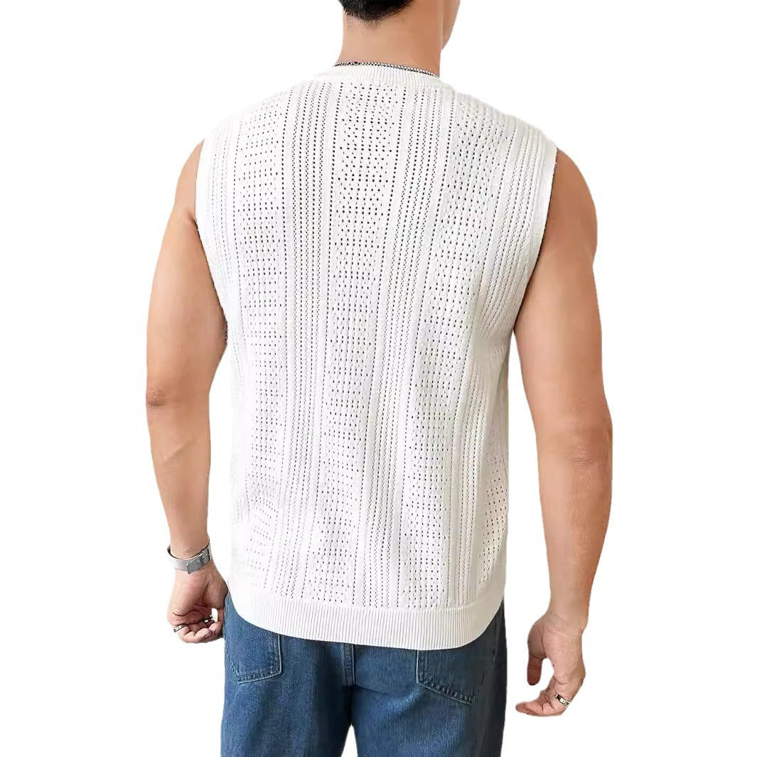 Herren Strickpullover Luftig Lochmuster Modern