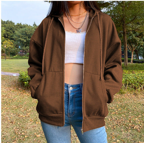 Bequeme Damen Kapuzenjacke Lässig Mit Taschen