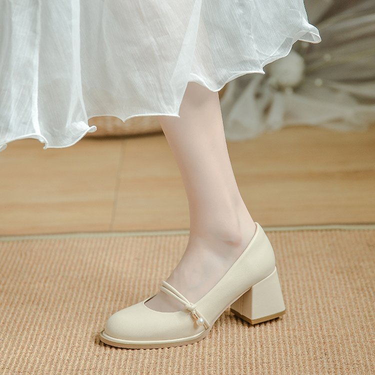 Damen Pumps Hochzeitsschuhe Blockabsatz Elegante Schnalle