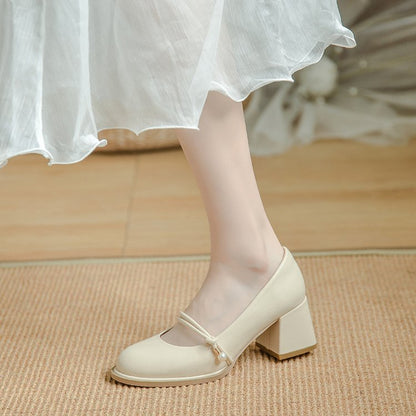 Damen Pumps Hochzeitsschuhe Blockabsatz Elegante Schnalle