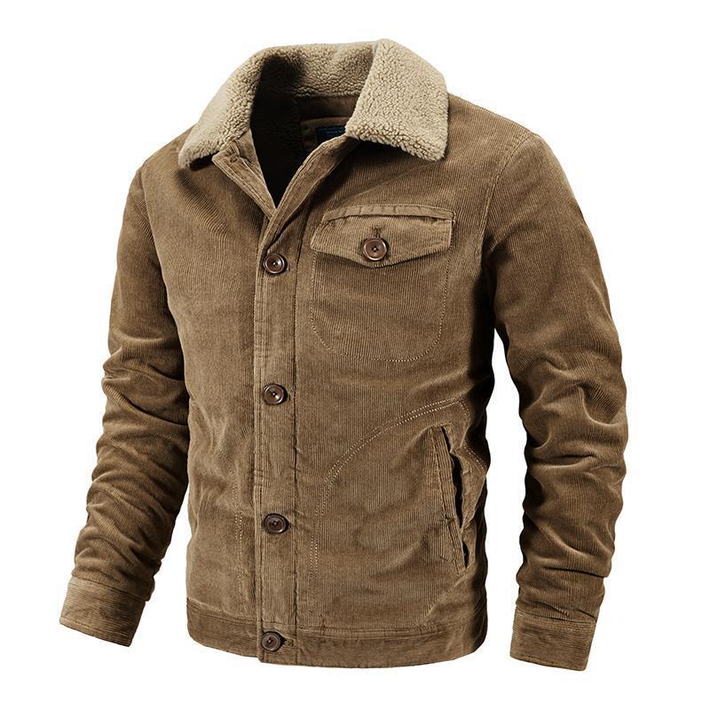 Herren Cordjacke Kuschelkragen Praktisch Winter