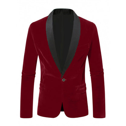 Herren Blazer Samt Elegant Revers Schnitt