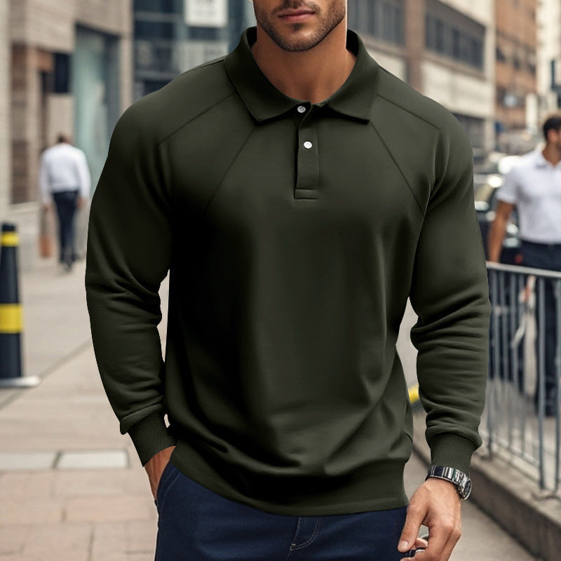 Herren Sportpoloshirt Langarm Modern Strukturdesign Bequem