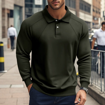 Herren Sportpoloshirt Langarm Modern Strukturdesign Bequem