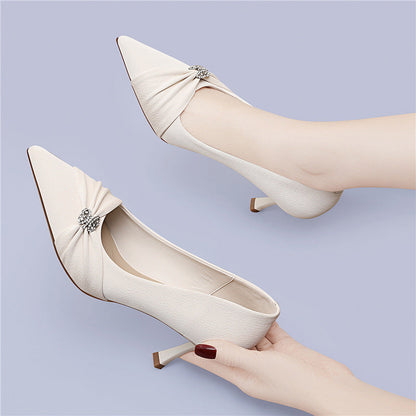 Damen Slingback Pumps Elegante Schmuckdetail High Heel