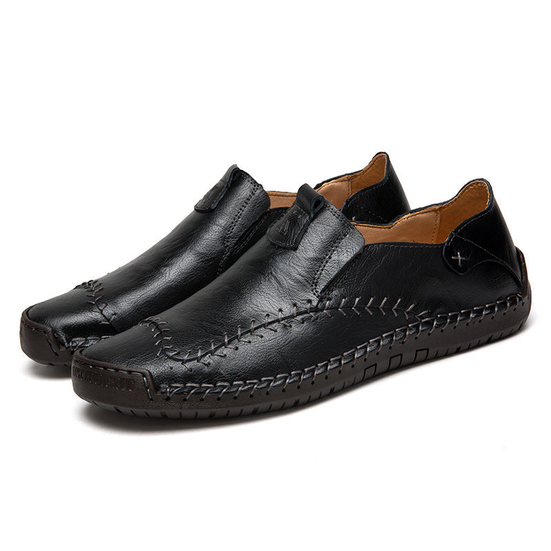 Damen Mokassins Leder Bequem Schuhe Mit Druckverschluss